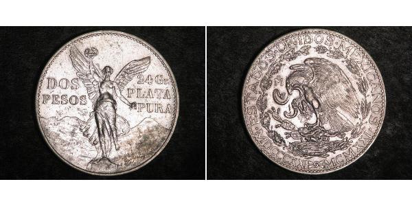2 Песо Соединённые Штаты Мексики (1867 - ) Серебро 