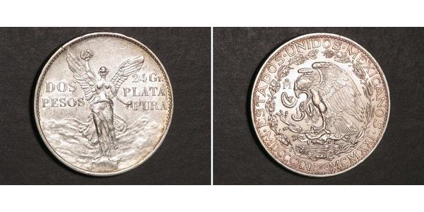 2 Песо Мексиканські Сполучені Штати (1867 - ) Срібло 