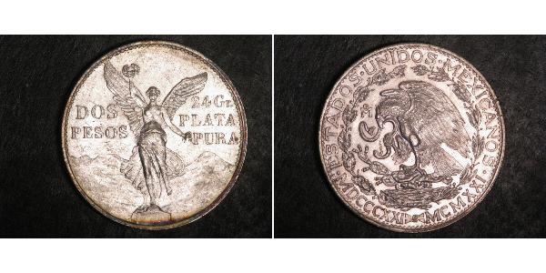 2 Песо Мексиканські Сполучені Штати (1867 - ) Срібло 