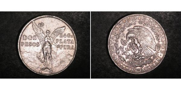 2 Песо Мексиканські Сполучені Штати (1867 - ) Срібло 