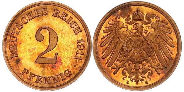2 Пфенниг Германия Бронза 