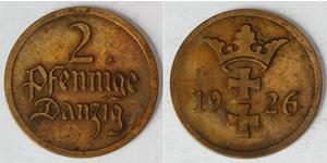 2 Пфенниг Польша / Gdansk (1920-1939) Бронза 