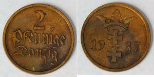 2 Пфенниг Польша / Gdansk (1920-1939) Бронза 
