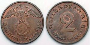 2 Пфенниг Третий рейх (1933-1945) Бронза 
