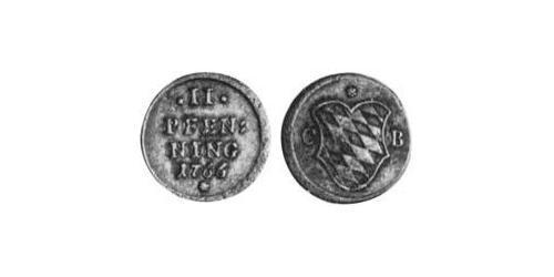 2 Пфенниг Бавария (курфюршество) (1623 - 1806) Медь Максимилиан III (курфюрст Баварии)(1727 – 1777)