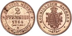 2 Пфеніг Королівство Саксонія (1806 - 1918)  