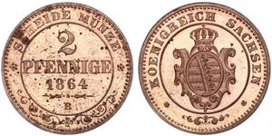 2 Пфеніг Королівство Саксонія (1806 - 1918)  