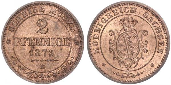 2 Пфеніг Королівство Саксонія (1806 - 1918)  