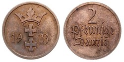 2 Пфеніг Gdansk (1920-1939) / Польща Бронза 