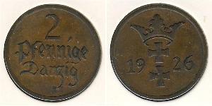 2 Пфеніг Gdansk (1920-1939) / Польща Бронза 