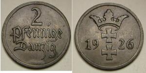 2 Пфеніг Gdansk (1920-1939) / Польща Бронза 