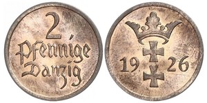 2 Пфеніг Gdansk (1920-1939) / Польща Бронза 
