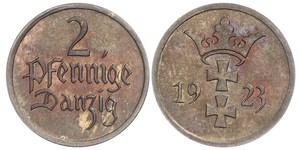 2 Пфеніг Gdansk (1920-1939) / Польща Бронза 