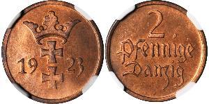 2 Пфеніг Gdansk (1920-1939) / Польща Бронза 
