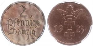 2 Пфеніг Gdansk (1920-1939) / Польща Бронза 