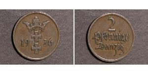 2 Пфеніг Gdansk (1920-1939) / Польща Бронза 