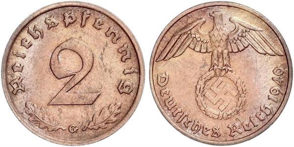 2 Пфеніг Третій рейх (1933-1945) Бронза 