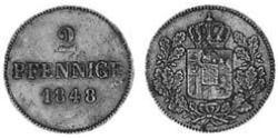 2 Пфеніг Королівство Баварія (1806 - 1918) Мідь Людвиг I (король Баварії)(1786 – 1868)