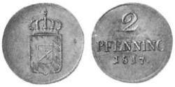 2 Пфеніг Королівство Баварія (1806 - 1918) Мідь 