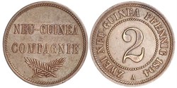 2 Пфеніг Німецька імперія (1871-1918) / Нова Гвінея Мідь 