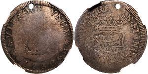 2 Реал Новая Испания (1519 - 1821) Серебро Филипп V король Испании (1683-1746)