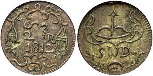2 Реал Новая Испания (1519 - 1821) Серебро 