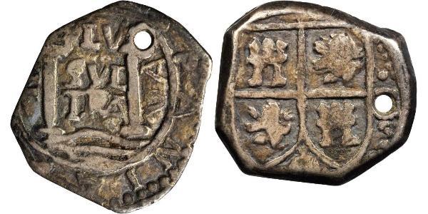 2 Реал Новая Испания (1519 - 1821) Серебро Фердинанд VII король Испании (1784-1833)