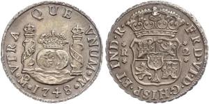 2 Реал Іспанська Імперія (1700 - 1808) Срібло Карл III король Іспанії (1716 -1788)