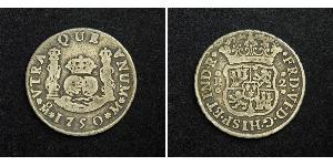 2 Реал Іспанська Імперія (1700 - 1808) Срібло Карл III король Іспанії (1716 -1788)