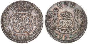 2 Реал Іспанська Імперія (1700 - 1808) Срібло Карл III король Іспанії (1716 -1788)
