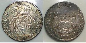 2 Реал Іспанська Імперія (1700 - 1808) Срібло Карл III король Іспанії (1716 -1788)