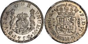 2 Реал Іспанська Імперія (1700 - 1808) Срібло Карл III король Іспанії (1716 -1788)