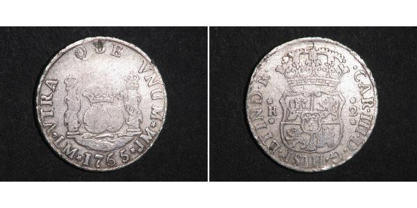 2 Реал Іспанська Імперія (1700 - 1808) Срібло Карл III король Іспанії (1716 -1788)