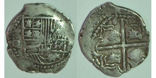 2 Реал Віце-королівство Перу (1542 - 1824) / Болівія Срібло Філіп III король Іспанії (1578-1621)