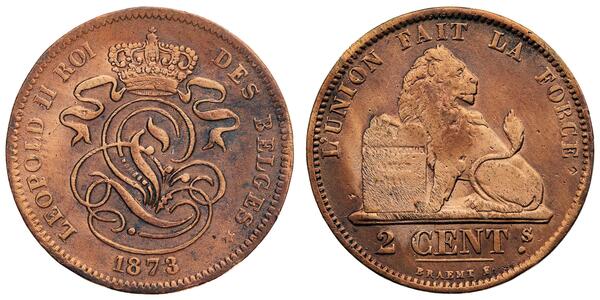 2 Сантим Бельгия Медь Леопольд I (король Бельгии) (1790-1865)