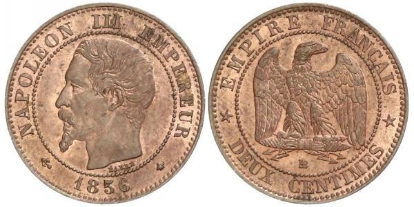 2 Сантим Вторая французская империя (1852-1870) Медь Наполеон III Бонапарт (1808-1873)