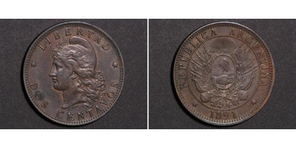 2 Сентаво Аргентинская Республика (1861 - ) Медь 