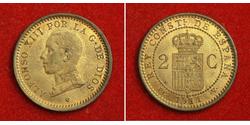 2 Centimo Kingdom of Spain (1874 - 1931) Bronze/Kupfer Alfonso XIII of Spain (1886 - 1941)