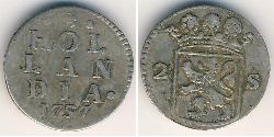 2 Stiver Republik der Sieben Vereinigten Provinzen (1581 - 1795) Silber 