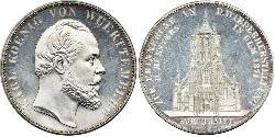 2 Thaler Reino de Wurtemberg (1806-1918) Plata Carlos I de Wurtemberg