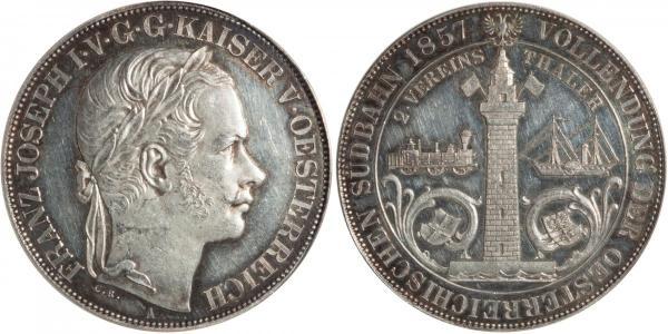 2 Талер Австрийская империя (1804-1867) Серебро Франц Иосиф I (1830 - 1916)