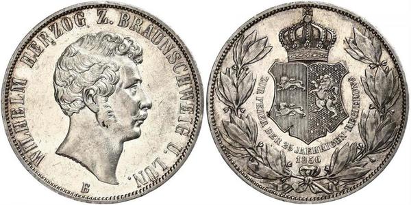 2 Талер Брауншвейг (герцогство) (1815 - 1918) Серебро Вильгельм Брауншвейгский
