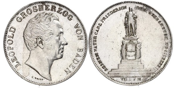 2 Талер Великое герцогство Баден (1806-1918) Серебро Леопольд (великий герцог Баденский)(1790 – 1852)