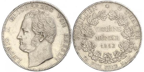 2 Талер Великое герцогство Гессен (1806 - 1918) Серебро Людвиг II (великий герцог Гессенский)