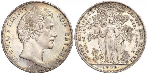 2 Талер Королевство Бавария (1806 - 1918) Серебро Людвиг I (король Баварии)(1786 – 1868)