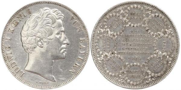 2 Талер Королевство Бавария (1806 - 1918) Серебро Людвиг I (король Баварии)(1786 – 1868)