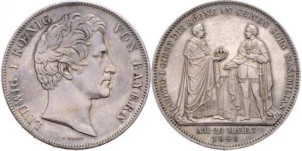 2 Талер Королевство Бавария (1806 - 1918) Серебро Людвиг I (король Баварии)(1786 – 1868)
