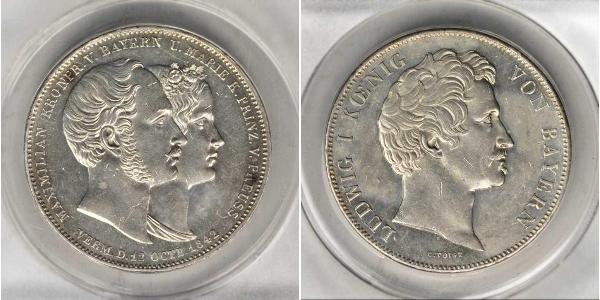 2 Талер Королевство Бавария (1806 - 1918) Серебро Людвиг I (король Баварии)(1786 – 1868)