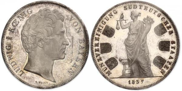 2 Талер Королевство Бавария (1806 - 1918) Серебро Людвиг I (король Баварии)(1786 – 1868)