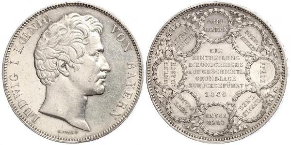 2 Талер Королевство Бавария (1806 - 1918) Серебро Людвиг I (король Баварии)(1786 – 1868)
